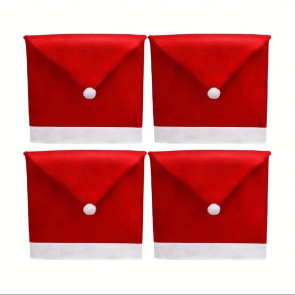 Set of 4 red Christmas chair back covers - Picture 2 of 2